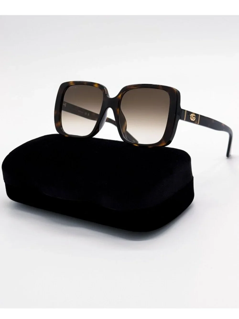 New Gucci Havana Brown Square Women Sunglasses GG0632SA 002